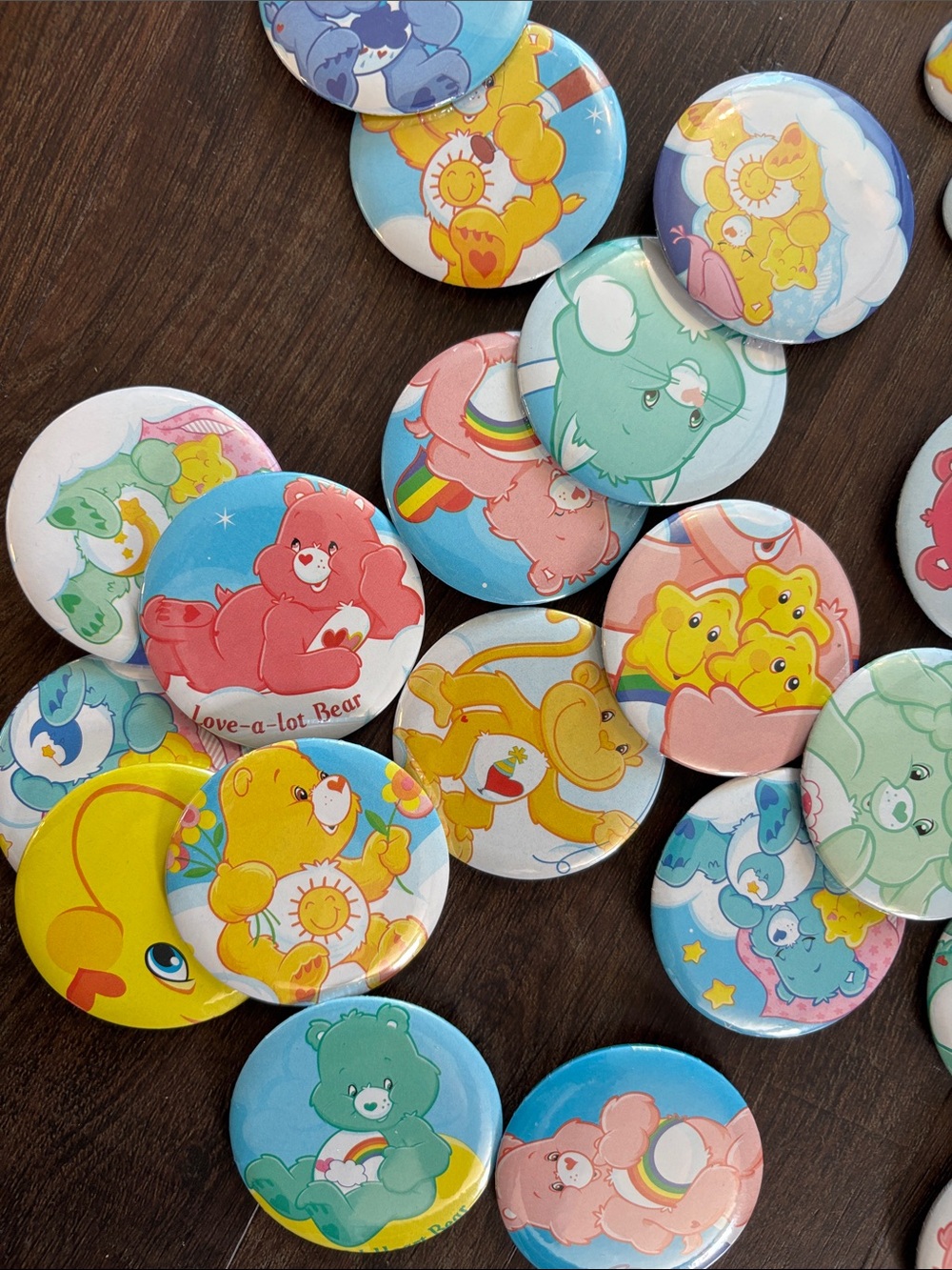 Vintage 90s Care Bears Handmade Button Lot – 39 Pc birthday party favors